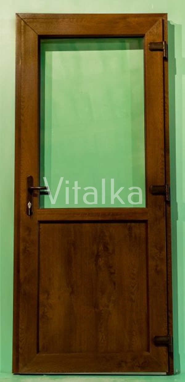 Входные двери ПВХ, 1 номер, орех